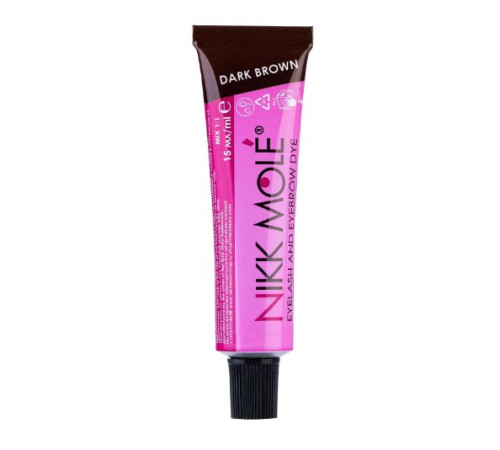 Фарба для брів та вій тон Dark Brown (темно-коричневий) NIKK MOLE