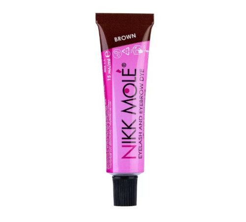 Фарба для брів та вій тон Brown (коричневий) NIKK MOLE