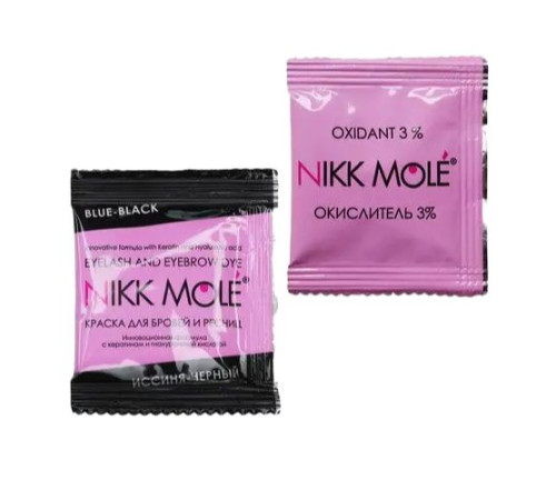 Фарба в саші для брів та вій Blue-Black NIKK MOLE