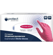 Перчатки нитриловые Protect розовые