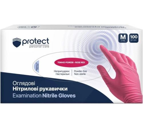 Перчатки нитриловые Protect розовые