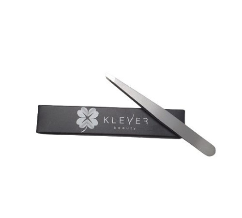 Пінцет для брів зі скошеними кінчиками KLEVER STEEL COLOR