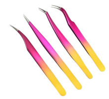 Набір пінцетів для нарощування вій Rainbow yellow