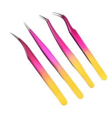 Набор пинцетов для наращивания ресниц Rainbow Yellow