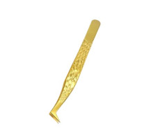 Пінцет для нарощування вій Чобіток Gold
