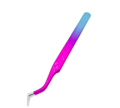 Пінцет для нарощування вій Чобіток Big Pink