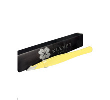 Пінцет для брів косий кольоровий KLEVER